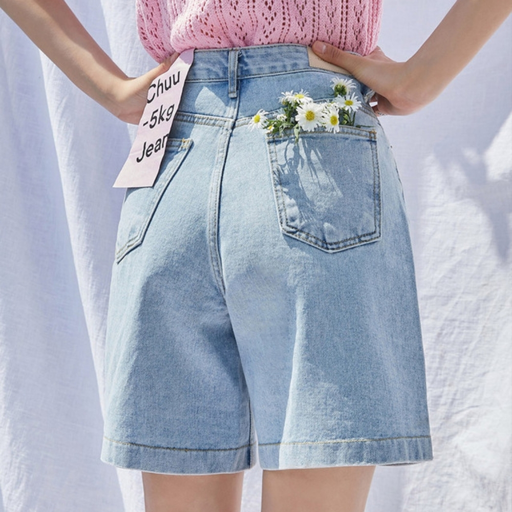chuu light wash denim shorts (-5kg jeans vol. 138)